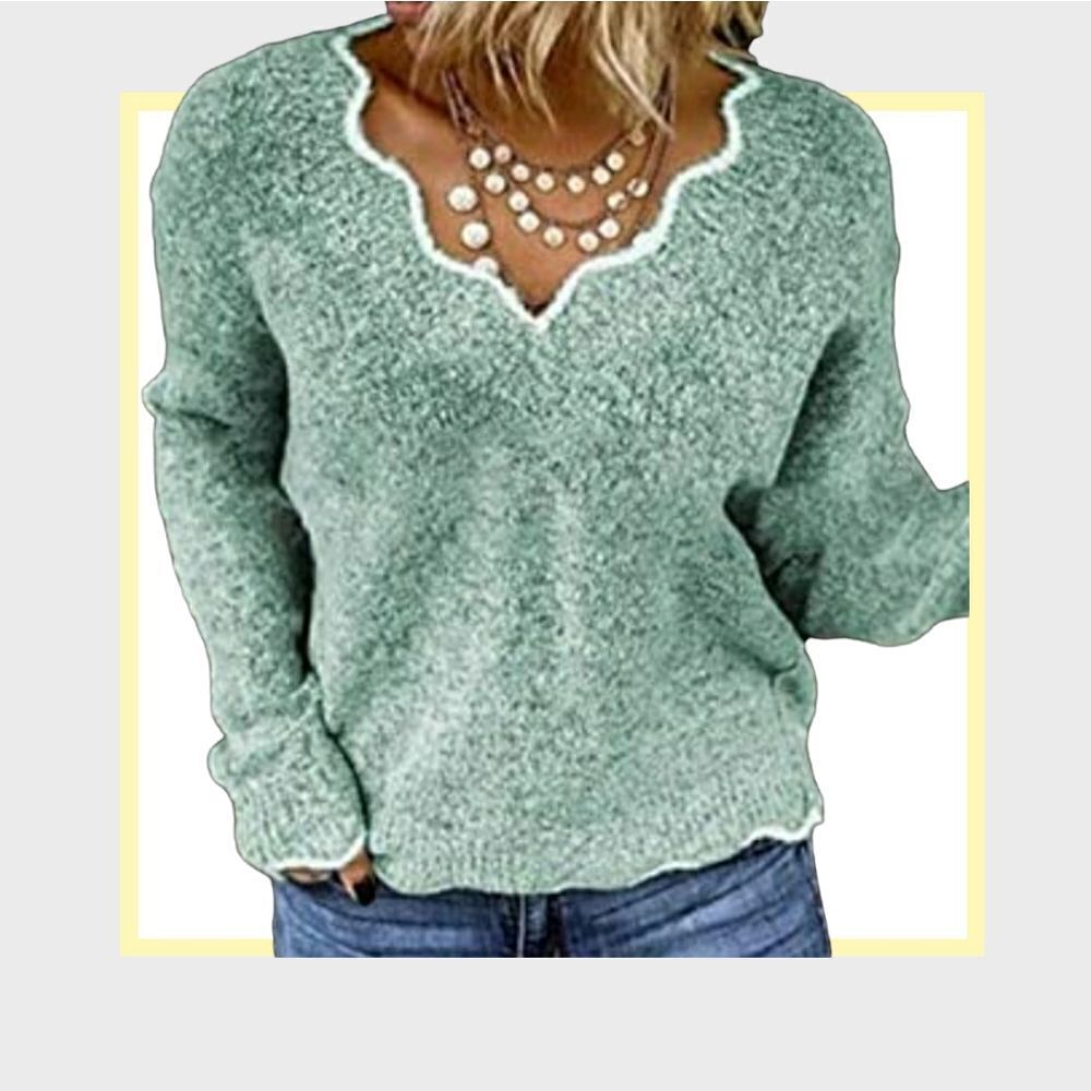 Miss look Knitted Sweater Tops Women's Autumn Winter Warm Pullover Sweater